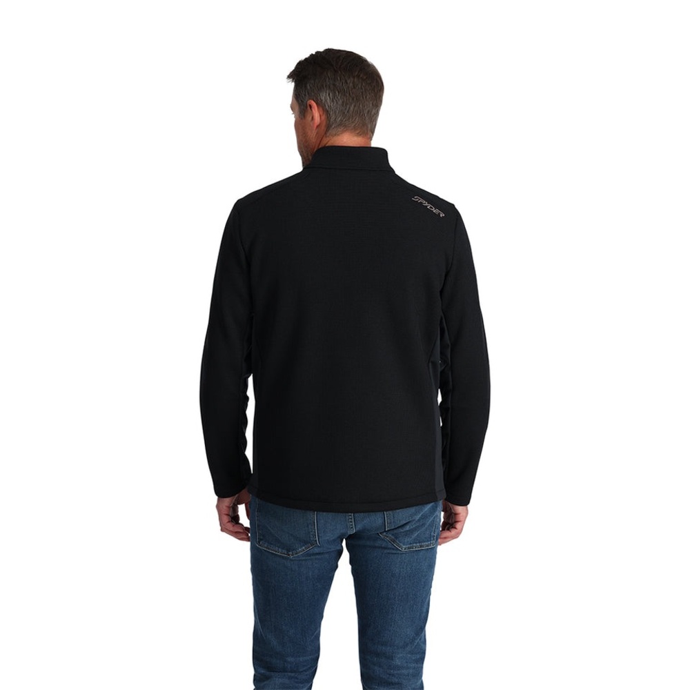 Spyder MENS BANDIT HALF ZIP FLEECE JACKET - BLACK - Picture 2 of 10